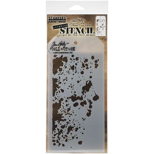 Stampers Anonymous Tim Holtz&#xAE; Grime Layered Stencil, 4&#x22; x 8.5&#x22;